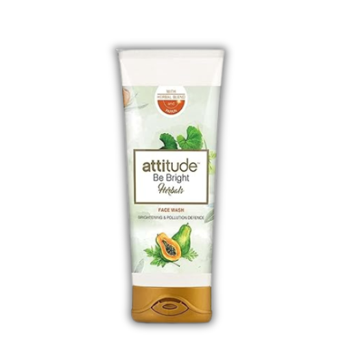 Amway Attitude Be Bright Herbals Exfoliating Face Wash 100ml tube with natural herbal ingredients on a white background