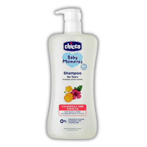 Chicco Baby Moments Shampoo for Babies with Calendula & Hibiscus, 500 ml| No Tears Formula|For Soft & Smooth Hair|Dermatologically Tested|Parabens & Phenoxyethanol Free