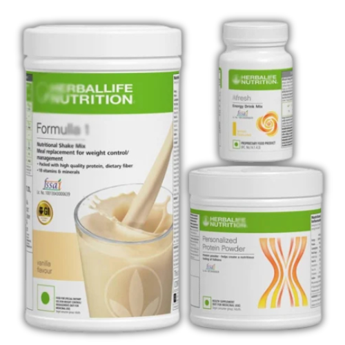 Herbalife Nutrition Shake Mix Vanilla Flavour Weightloss Package (Formula one vanilla shake 500gm, PPP 200gm, Afresh Lemon 50gm)