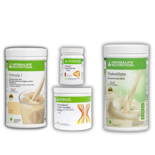 Herbalife Nutrition Weight Loss Combo,F1 Vanilla, Shakemate, Protein 200 gm With Afresh Cinnamon Energy Drink (Pack of 4 Vanilla Flavored)