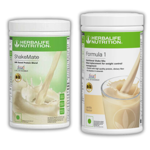 Herbalife Nutrition Weight loss Combo Pack New ShakeMate with Formula 1 Vanilla flavor (1000 gm) Protein Shake (500 g, 500 g, Vanilla, Unflavored)