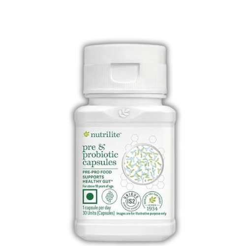 Amway Nutrilite Pre and Probiotic Capsules 30-count bottle for gut health