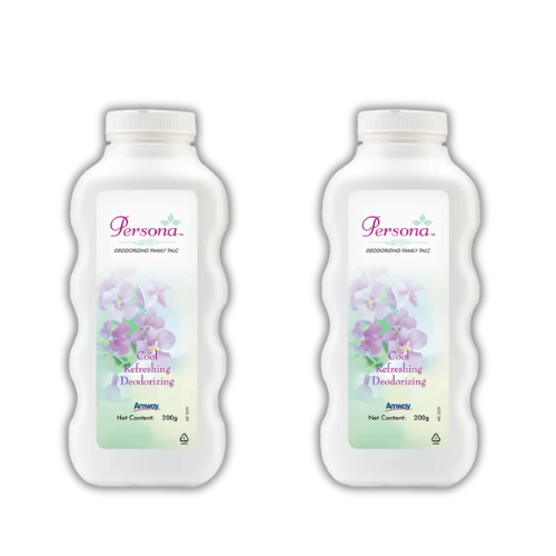 Amway Persona Talc Powder 200g twin pack with sandalwood and rose fragrance