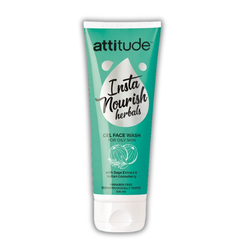 Attitude Insta Nourish Herbals Gel Face Wash 100ml tube for oily skin with herbal ingredients
