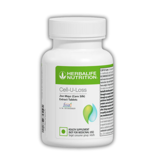 Herbalife Cell-U-Loss Supplement bottle with 90 tablets for healthy fluid balance and detox support
