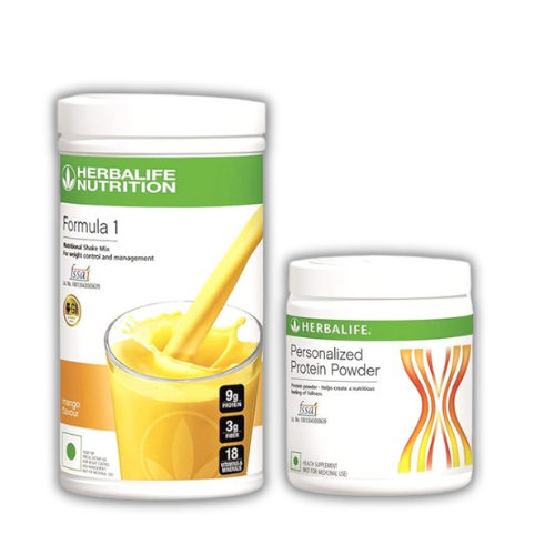Herbalife Formula 1 Mango Shake 500g and Personalized Protein Powder 200g combo for balanced nutrition and weight management
