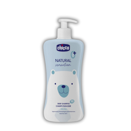 Chicco Natural Sensation Baby Shampoo with Natural Extracts of Aloe & Sweet Almond Oil, 500ml| Gentle on Scalp | No Tears Formula |No Harmful Ingredients |Dermatologist & Pediatrician Approved