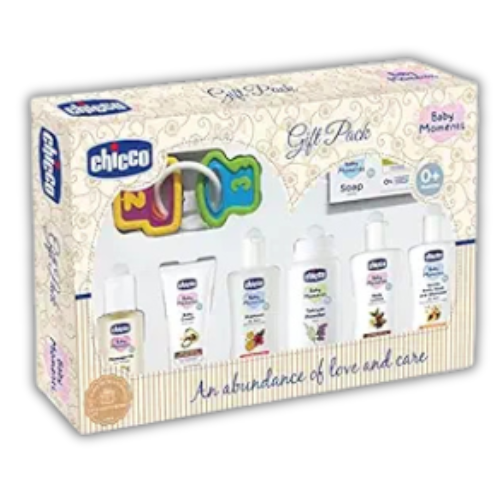 Chicco Baby Moments Delight Gift Pack (Green) with 7 Baby Skin & Haircare Products and a Rattle Toy | Baby Care Gift Set for Newborn Baby Shower, New Parents, and Birthdays | Phenoxyethanol Free (Copy)